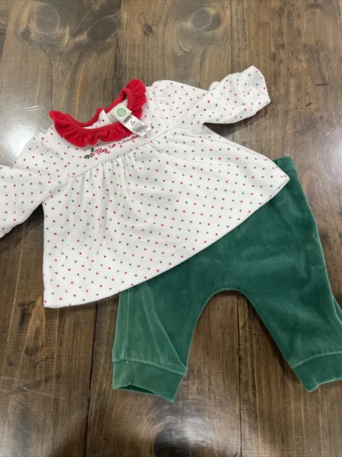 Baby Girls 1st Christmas Outfit Set Little Me Size 3 Months 2 Piece Outfit