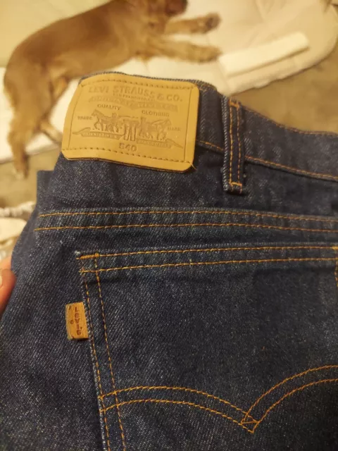 VINTAGE LEVIS 540 Brown Tab Relaxed Denim Jeans USA Made leather