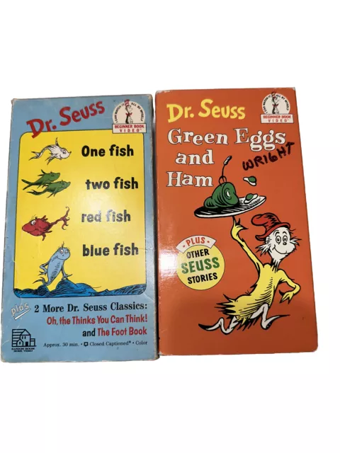 VTG DR. SEUSS Beginner Book Vhs Tape Lot Of 2 Rare One Fish Two Fish ...