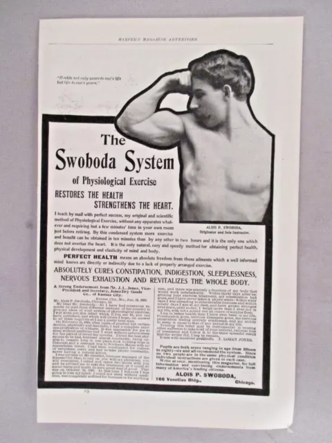 Swoboda System of Physiological Exercise PRINT AD - 1901 ~~ Alois P. Swoboda