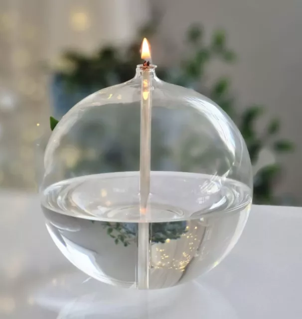 Elegant Glass Oil Lamp Candle with Illuminating Glass Wick Balloon Series