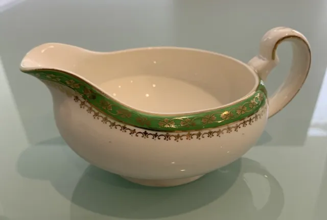 MCM Alfred Meakin ‘Pride Of Erin’Gravy Jug Green/Gold C1960’s Cottage Core
