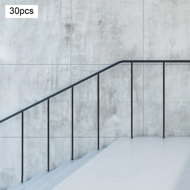 Balaustre Metálico Para Escalera - Hierro, Altura 85-110 Cm, Negro/Blanco/Dorado | Montaje Lateral, Interior/Exterior