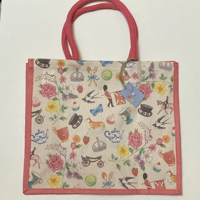 ROYAL COLLECTION BUCKINGHAM Palace Jute Bag Queen Elizabeth Tea