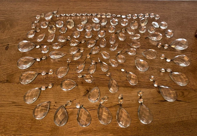 Lot De 15 Perles Anciennes En Verre Forme Goutte - Transparentes - Pour Macramé, Bijoux, Décoration - Fait Main Inde