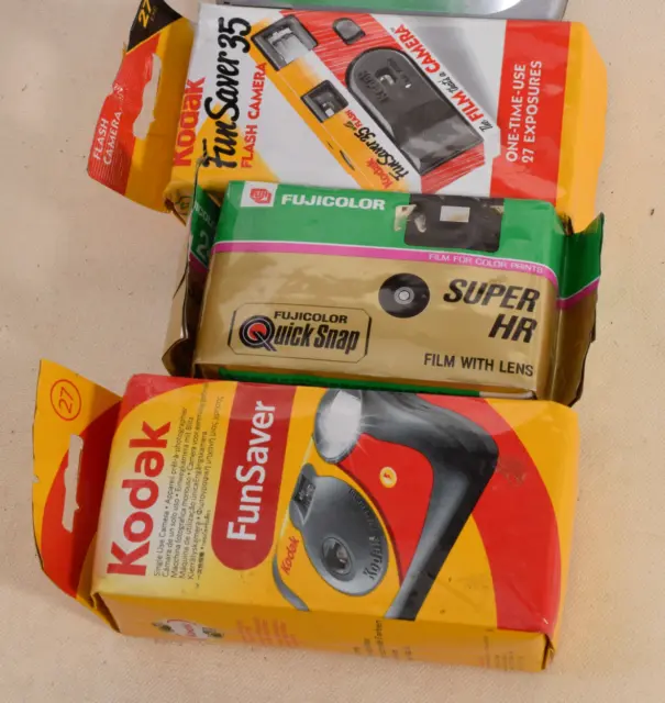 3 cámaras de película a color desechables FunSaver, FUJI Super HR caducado
