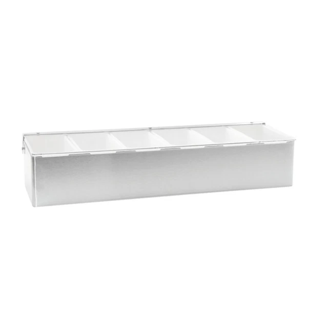 TableCraft 1606 6-Compartment Condiment Holder with Plastic Lid