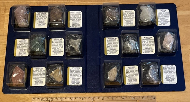 Rock Sample Collection VINTAGE ROCKS & Minerals Natural Science Library Rock Collection - 12 ...