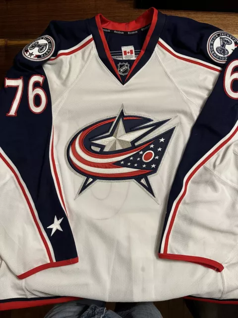 Reebok Francis Beauvillier Game Worn Training Camp Jersey Columbus Blue Jackets