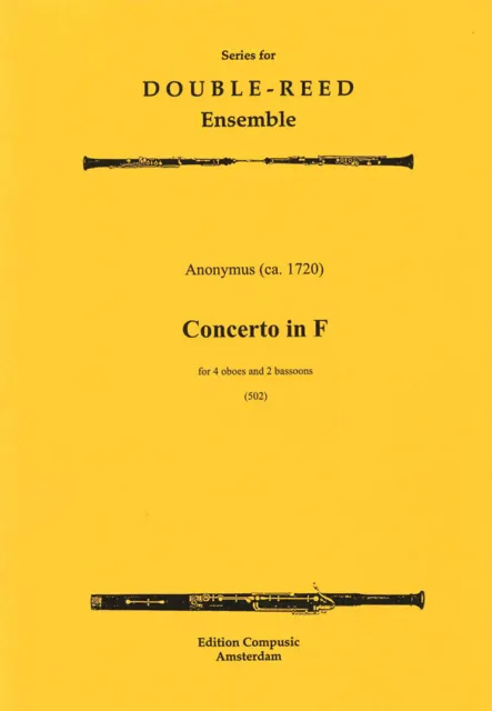 Anonymous | Concerto In F | Double Reed Ensemble | Partitur + Stimmen