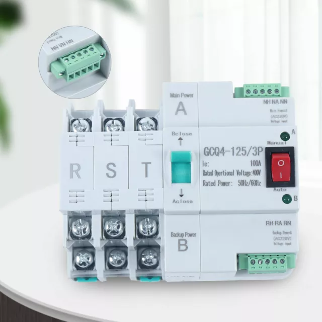 Interruttore 3P interruttore trasferimento doppio alimentatore switch trasferimento automatico 100A DE