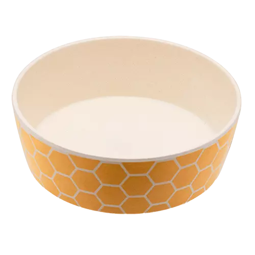 Dog Cat Water Food Bowl Beco Printed Bamboo Dish For Pets Honeycomb Small Large