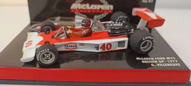 miniature Minichamps  f1 1/43 MCLAREN FORD M23.G.Villeneuve 1977 British GP