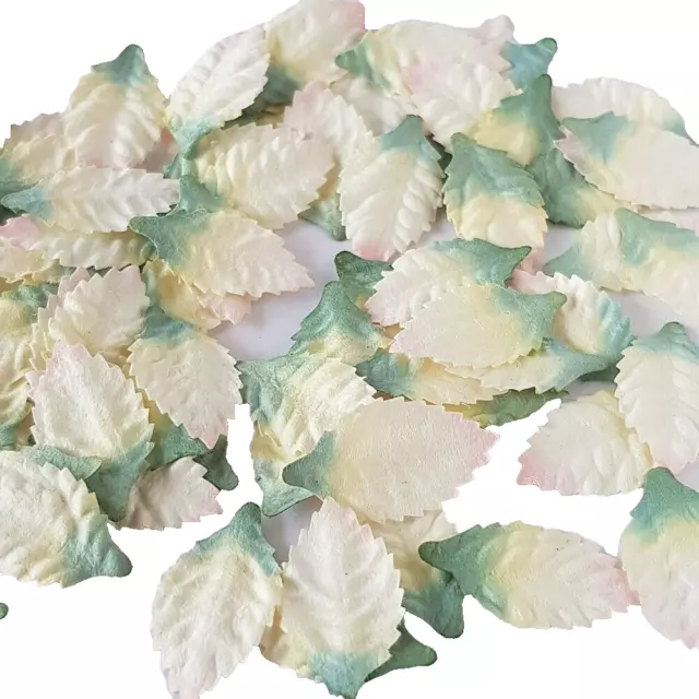 Mulberry Paper Green Leaves foliage Rose Scrapbooking DIY dried flowers 100Pcs