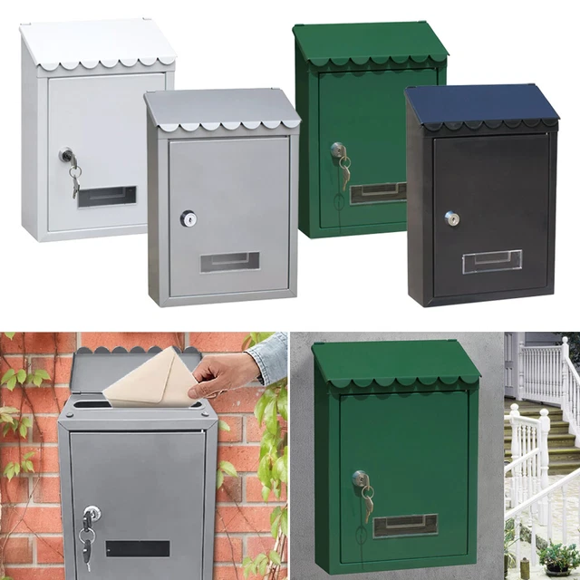 POST BOX LARGE Letter Mail box Steel Lockable Outdoor Wall Mounted With