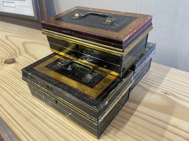 3 x Vintage Años 1910 Ish Cash Cash Cash Caja Caja Caja Caja Caja Caja Caja Caja Caja Caja Caja Caja