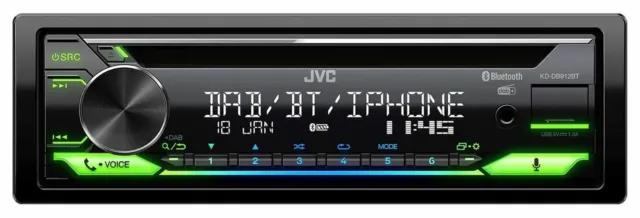 JVC KD-DB912BT CD/MP3-Autoradio DAB Bluetooth USB iPod AUX-IN 2