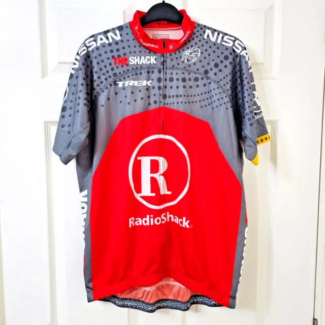 Bontrager Cycling Jersey Mens XL Red Grey Multi Radio Shark Nissan Trek Full Zip