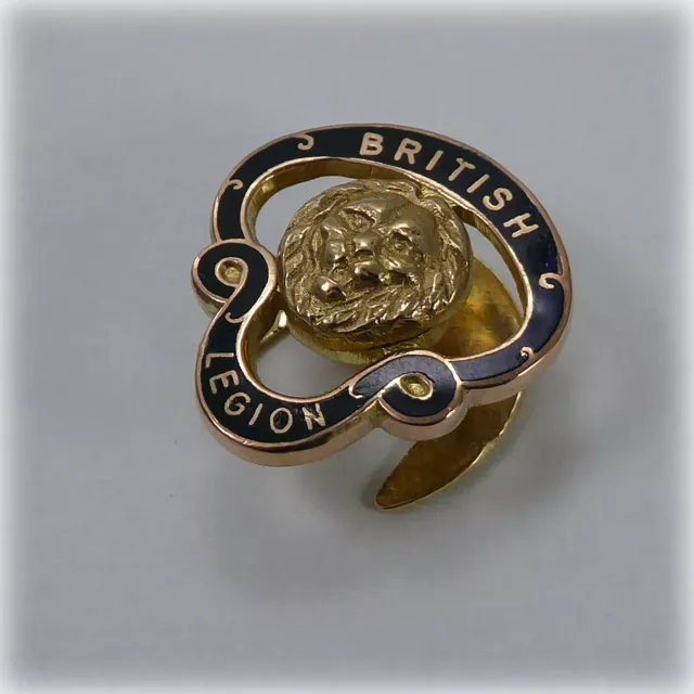 Vintage 9ct Gold British Legion Lapel Badge, hallmarked 1957, 5.5gms