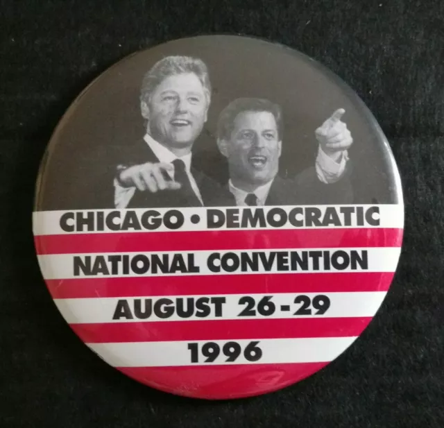 1996 Clinton Gore Campaign Pin Button Jugate Chicago Democratic National...