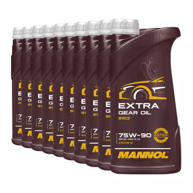 10 (10x1) Liter MANNOL SAE 75W-90 API GL 4/5 LS Extra Getriebeöl u. Achsöl