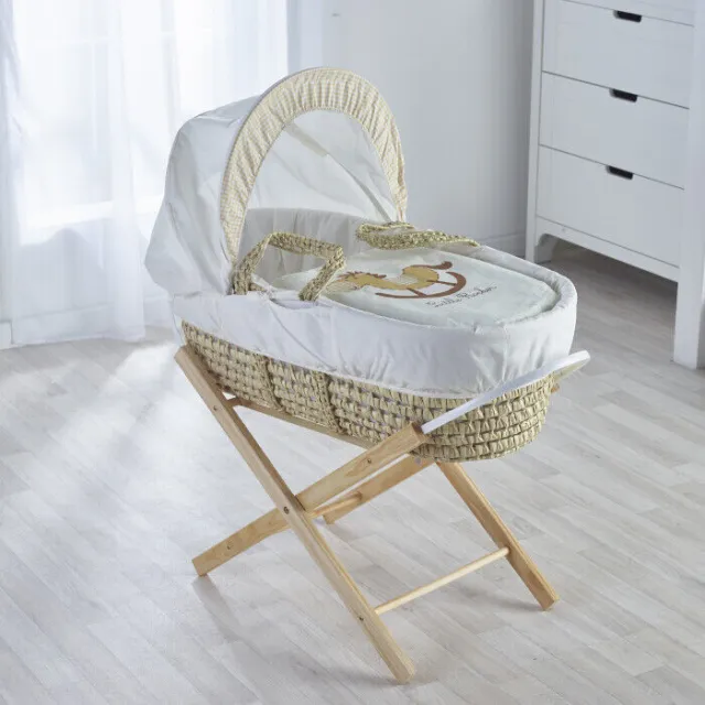 Little Rocker Cream Moses Basket with Natural Opal Folding Stand