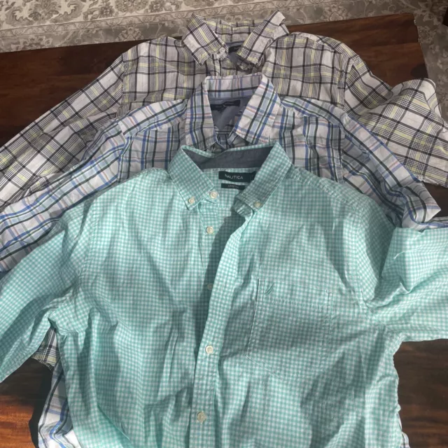 Lot of 3 Men's Size Medium Long Sleeve Shirts Assorted colors