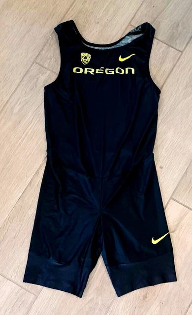 Oregon DUCKS PE Track & Field TEAM ISSUED Nike PAC-12 Speed SUIT/Singlet Men's L