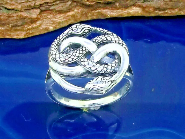 Auryn Snake 925 Sterling Silver Ring Aurin Eternity Symbol Snakes