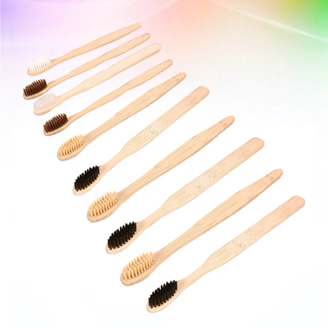 10 Pcs M Voyage Bois Jetable Brosse À Dents Bambou Portative