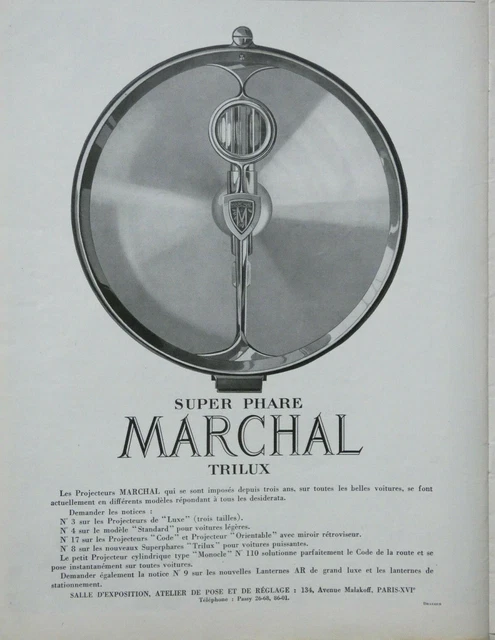1926 Trilux Super Market Headlight Luxury Projector Press Advertisement