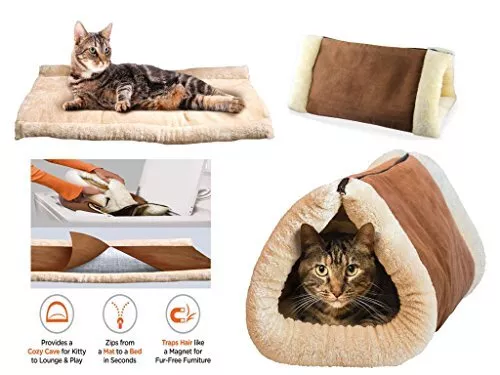2in1 selbstheizende/Haustier Tunnel Bettmatte tragbar heiß und warm gemütlich warm Katze Hund