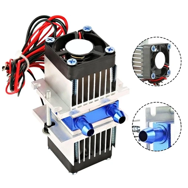 288W Refroidisseur Semi-conducteur d'Air Eau Réfrigération Refroidissement Thermostatique Sans Prise avec 4 Ventilateurs pour DIY Aquarium, Piscine, Appareils, Equipements