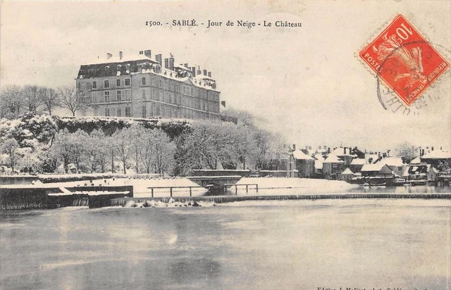 Cpa 72 Sand Snow Day Le Chateau