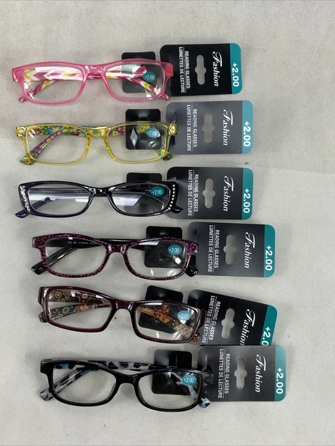 6 Pairs Lot Women Cateye Mosaic Chevron Floral Fashion Reading Glasses Reader