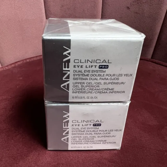 2 Avon Anew Clinical Eye Lift Pro .33oz 10 ml Dual Eye System