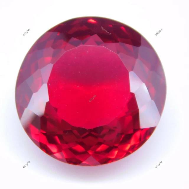 EXQUISITE 31.85 CT Natural Mogok Red Ruby Round Cut Certified Loose ...