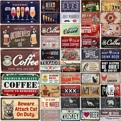 Beer Vintage Metal Tin Sign Retro Poster Plaque Art Garage Coffee Bar Cafe Decor