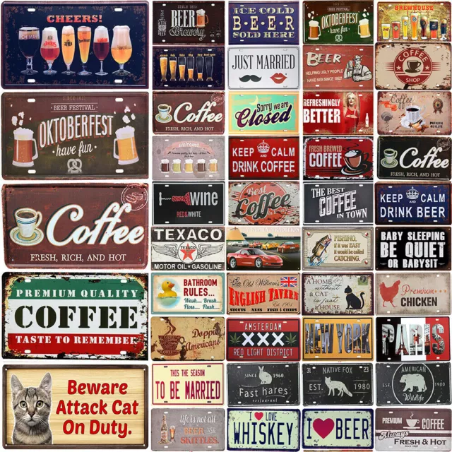 Beer Vintage Metal Tin Sign Retro Poster Plaque Art Garage Coffee Bar Cafe Decor