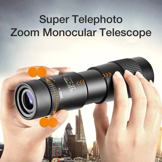 4K Super Telephoto Lens Zoom 10-300x40mm HD Night Vision Monocular Binoculars 3
