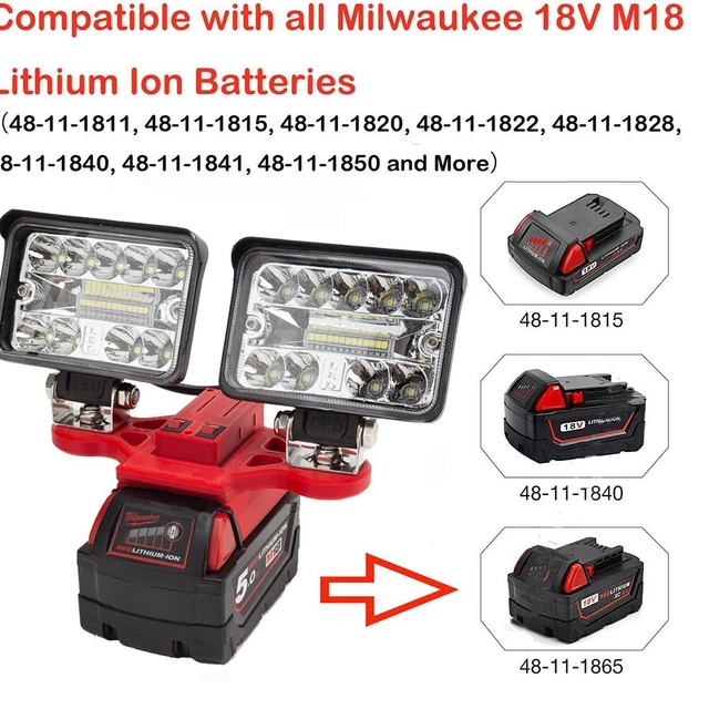 Cómoda y ecológica lámpara de trabajo LED para baterías Milwaukee XC 18