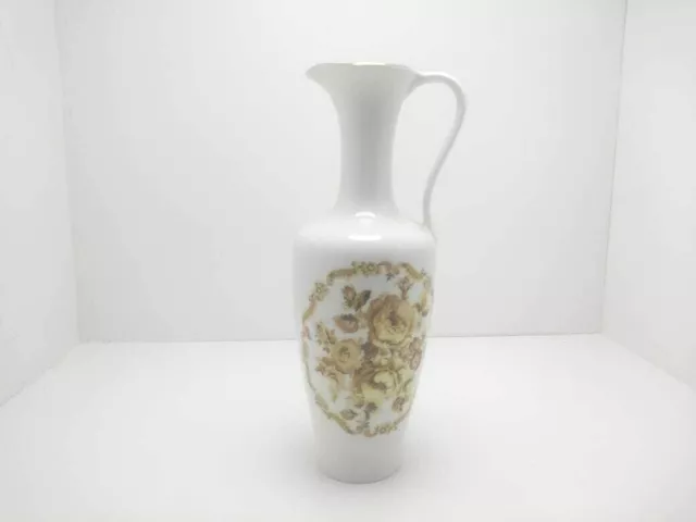 royal porzellan bavaria kpm germany vase, white gold, hand painted