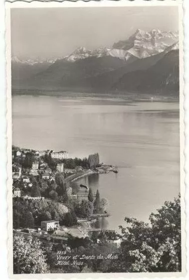 Ansichtskarte Vevey et Dents du Midi - Hotel Nuss