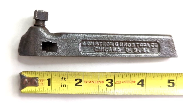 u) Vintage Armstrong Ace 2010-L left tool bit holder metal lathe machinist USA u) Vintage Armstrong Ace 2010-L left tool bit holder metal lathe machinist USA