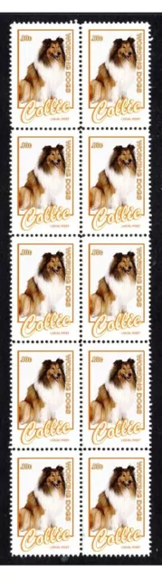 Collie Working Dog Strip Of 10 Mint Vignette Stamps #2