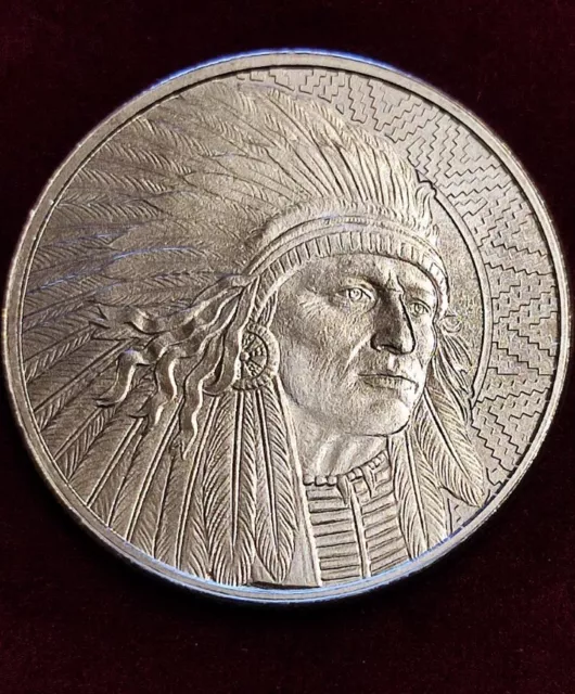 1 Oz Silver Round Lakota Buffalo Warrior