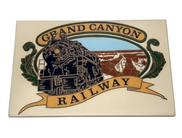 GRAND CANYON RAILWAY TRAIN LOCOMOTIVE TERRA COTTA GLAZED TILE - 12" x 8"