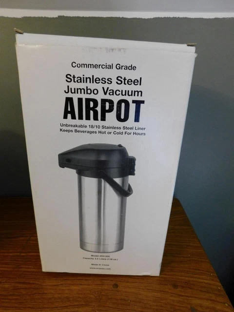 Hormel Commercial Grade Jumbo Airpot 3.5L Stainless Steel/Black SV-350 NEW