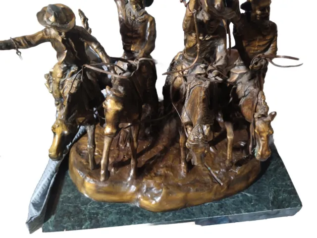 Franklin Mint Frederic Remington  "Coming Thru The Rye" Bronze Statue