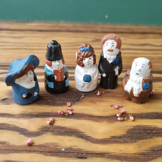 5 ceramics miniature Figures Wedding Party, Vintage Sweden